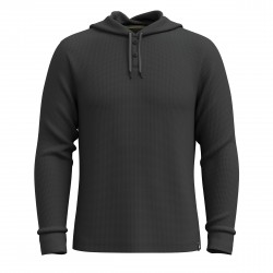 SMARTWOOL Henley con cappuccio Waffle da uomo CHARCOAL