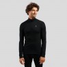 ODLO Top base layer a collo alto con mezza zip Active Warm da uomo NERO