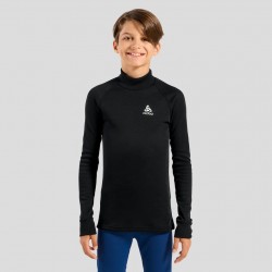 ODLO Top intimo a collo alto con mezza zip Active Warm a manica lunga per bambini BLACK