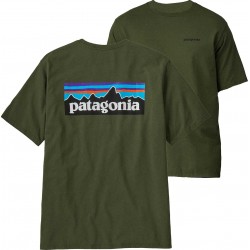 PATAGONIA Men's P-6 Logo Responsibili-Tee TORREY PINE GREEN